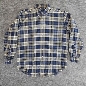 Ralph Lauren Blake Shirt Mens Medium‎ Blue Beige Classic Fit Plaid Button Down